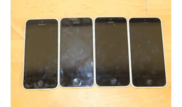 4 diverse smartphones APPLE, iPhone, werking niet gekend, mogelijks iCloud locked, zonder kabels